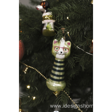 Christmas Ornaments Baby Girl's First Cat Glass Ornaments